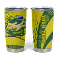 Personalized Australia Swimming Champion Tumbler Cup Freestyle Swimmer With Swirling Wave And Cultural Patterns