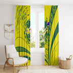 Personalized Australia Swimming Champion Window Curtain Freestyle Swimmer With Swirling Wave And Cultural Patterns