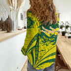 Personalized Australia Swimming Champion Women Casual Shirt Freestyle Swimmer With Swirling Wave And Cultural Patterns