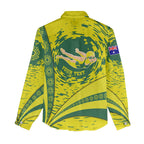 Personalized Australia Swimming Champion Women Casual Shirt Freestyle Swimmer With Swirling Wave And Cultural Patterns