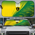 Personalized Socceroos Sport Auto Sun Shade Green Gold Dynamic Wave Pattern