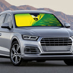 Personalized Socceroos Sport Auto Sun Shade Green Gold Dynamic Wave Pattern