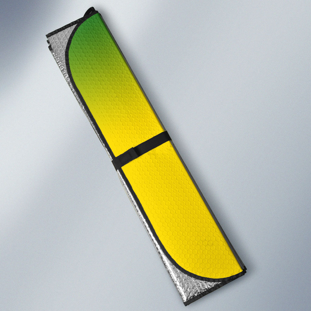 Personalized Socceroos Sport Auto Sun Shade Green Gold Dynamic Wave Pattern