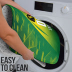 Personalized Socceroos Sport Bathroom Set Green Gold Dynamic Wave Pattern