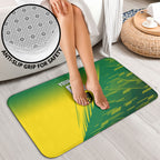 Personalized Socceroos Sport Bathroom Set Green Gold Dynamic Wave Pattern
