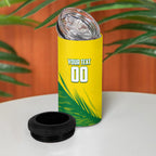 Personalized Socceroos Sport 4 in 1 Can Cooler Tumbler Green Gold Dynamic Wave Pattern