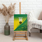 Personalized Socceroos Sport Canvas Wall Art Green Gold Dynamic Wave Pattern