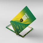 Personalized Socceroos Sport Canvas Wall Art Green Gold Dynamic Wave Pattern