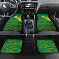 Personalized Socceroos Sport Car Mats Green Gold Dynamic Wave Pattern