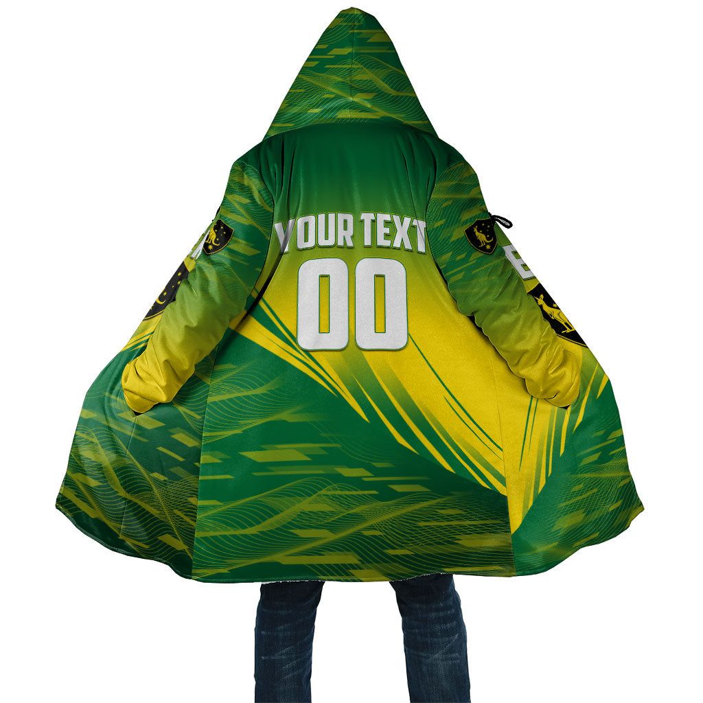Personalized Socceroos Sport Cloak Green Gold Dynamic Wave Pattern