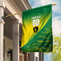 Personalized Socceroos Sport Garden Flag Green Gold Dynamic Wave Pattern