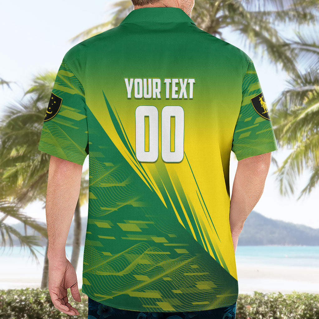 Personalized Socceroos Sport Hawaiian Shirt Green Gold Dynamic Wave Pattern