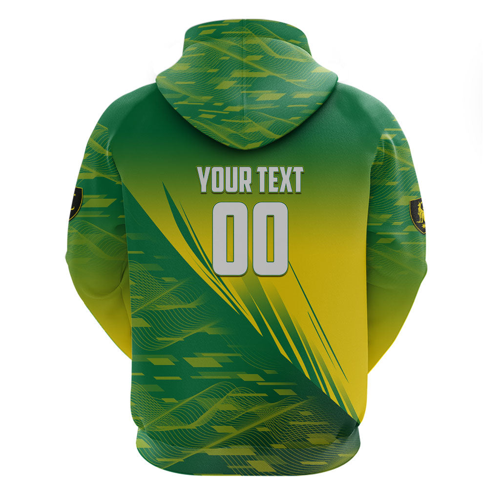 Personalized Socceroos Sport Hoodie Green Gold Dynamic Wave Pattern