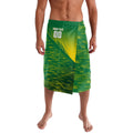 Personalized Socceroos Sport Lavalava Green Gold Dynamic Wave Pattern