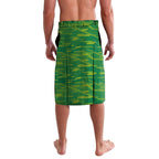 Personalized Socceroos Sport Lavalava Green Gold Dynamic Wave Pattern