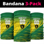 Personalized Socceroos Sport Neck Gaiter Green Gold Dynamic Wave Pattern