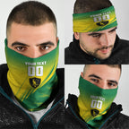 Personalized Socceroos Sport Neck Gaiter Green Gold Dynamic Wave Pattern