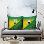 Personalized Socceroos Sport Pillow Cover Green Gold Dynamic Wave Pattern