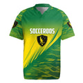 Personalized Socceroos Sport Rugby Jersey Green Gold Dynamic Wave Pattern
