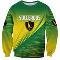 Personalized Socceroos Sport Sweatshirt Green Gold Dynamic Wave Pattern