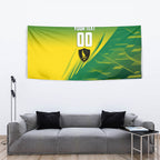 Personalized Socceroos Sport Tapestry Green Gold Dynamic Wave Pattern