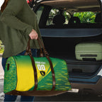 Personalized Socceroos Sport Travel Bag Green Gold Dynamic Wave Pattern