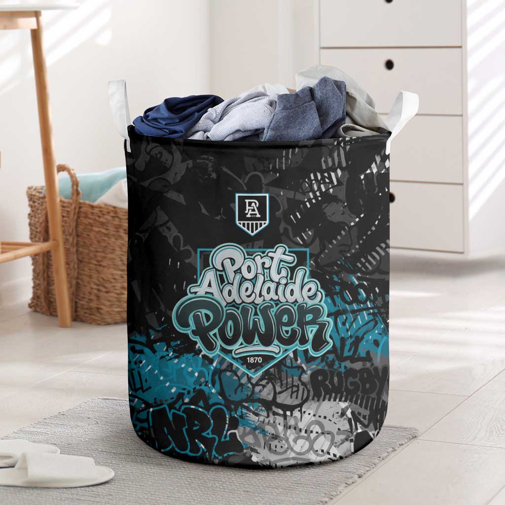 Port Adelaide Power Laundry Basket Urban Graffiti Street Art - Bold Abstract Spray Paint