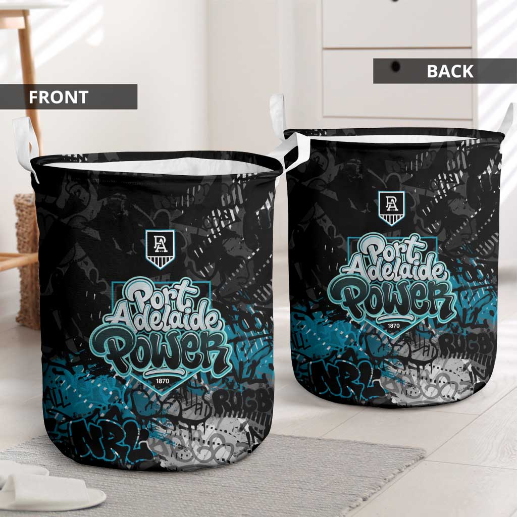 Port Adelaide Power Laundry Basket Urban Graffiti Street Art - Bold Abstract Spray Paint