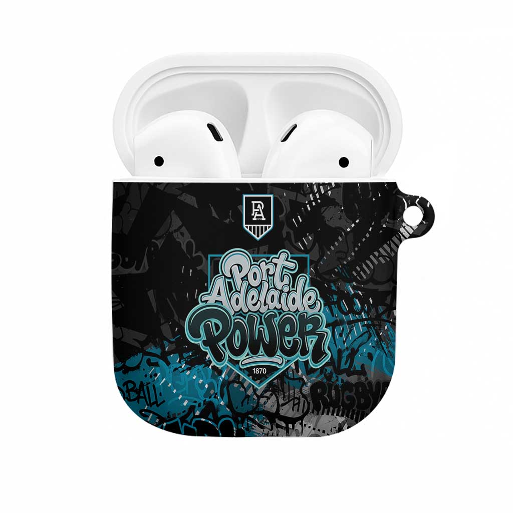 Port Adelaide Power AirPods Case Urban Graffiti Street Art - Bold Abstract Spray Paint