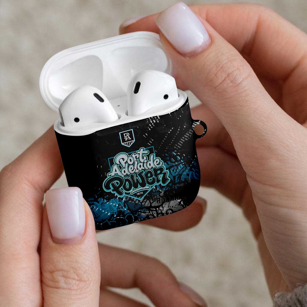 Port Adelaide Power AirPods Case Urban Graffiti Street Art - Bold Abstract Spray Paint