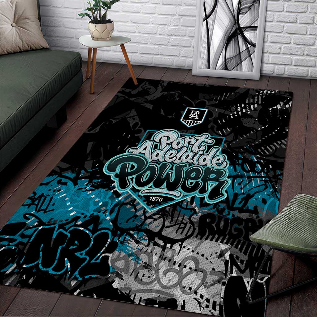 Port Adelaide Power Area Rug Urban Graffiti Street Art - Bold Abstract Spray Paint
