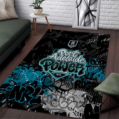 Port Adelaide Power Area Rug Urban Graffiti Street Art - Bold Abstract Spray Paint