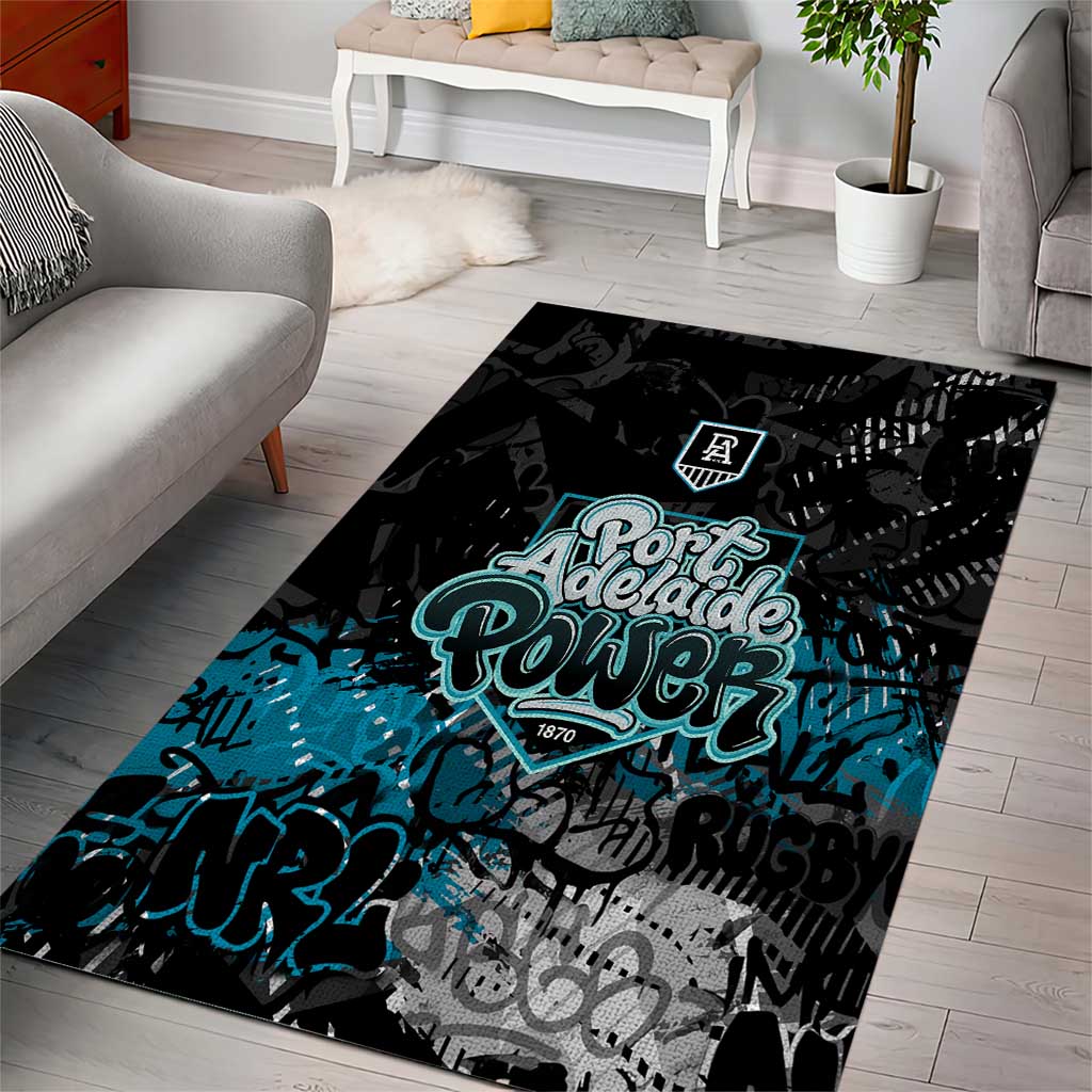 Port Adelaide Power Area Rug Urban Graffiti Street Art - Bold Abstract Spray Paint