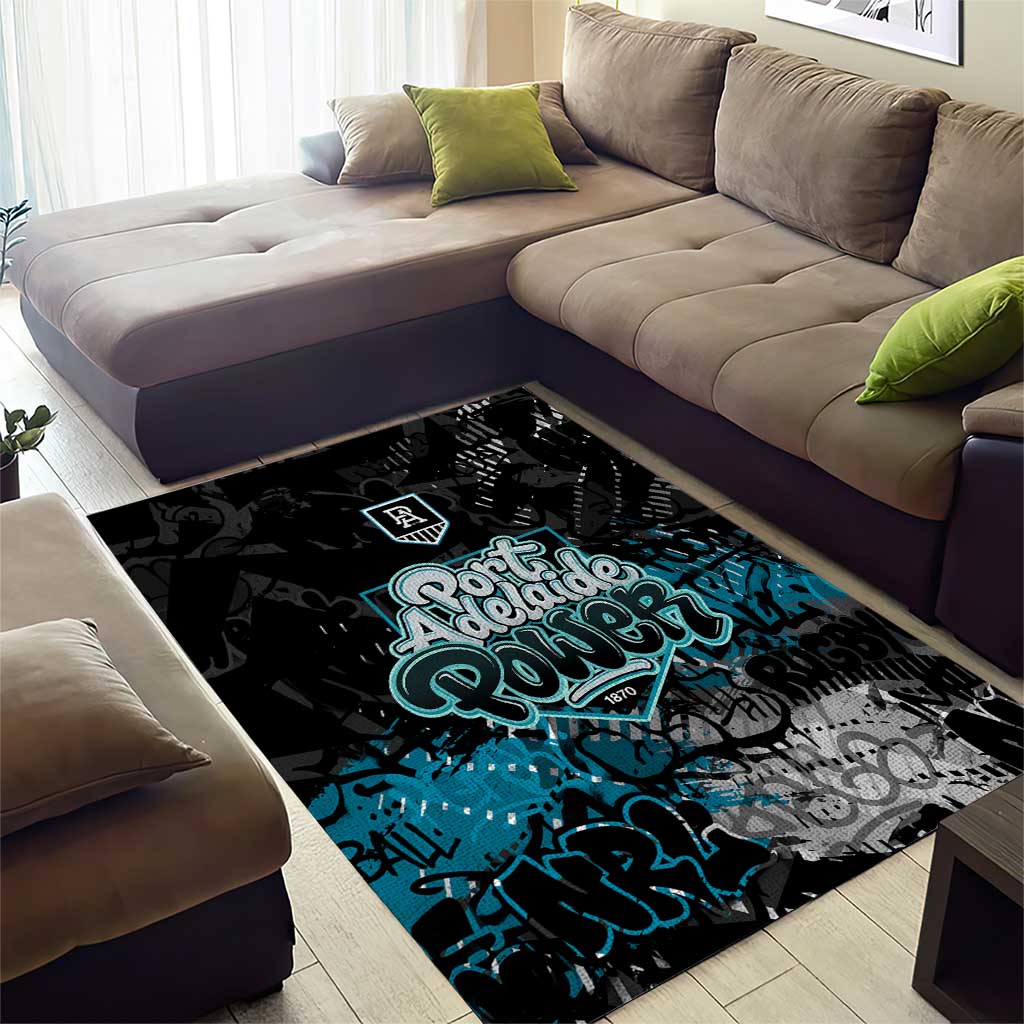 Port Adelaide Power Area Rug Urban Graffiti Street Art - Bold Abstract Spray Paint