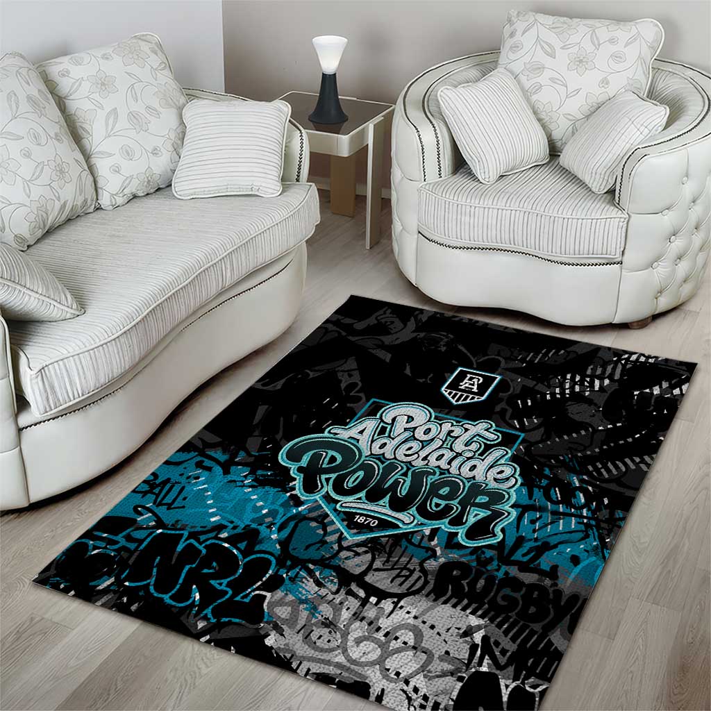 Port Adelaide Power Area Rug Urban Graffiti Street Art - Bold Abstract Spray Paint
