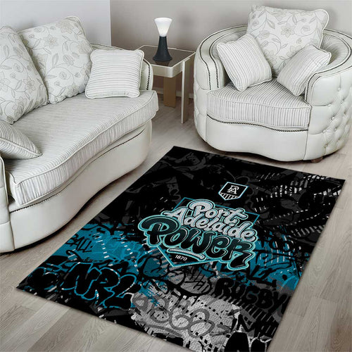 Port Adelaide Power Area Rug Urban Graffiti Street Art - Bold Abstract Spray Paint