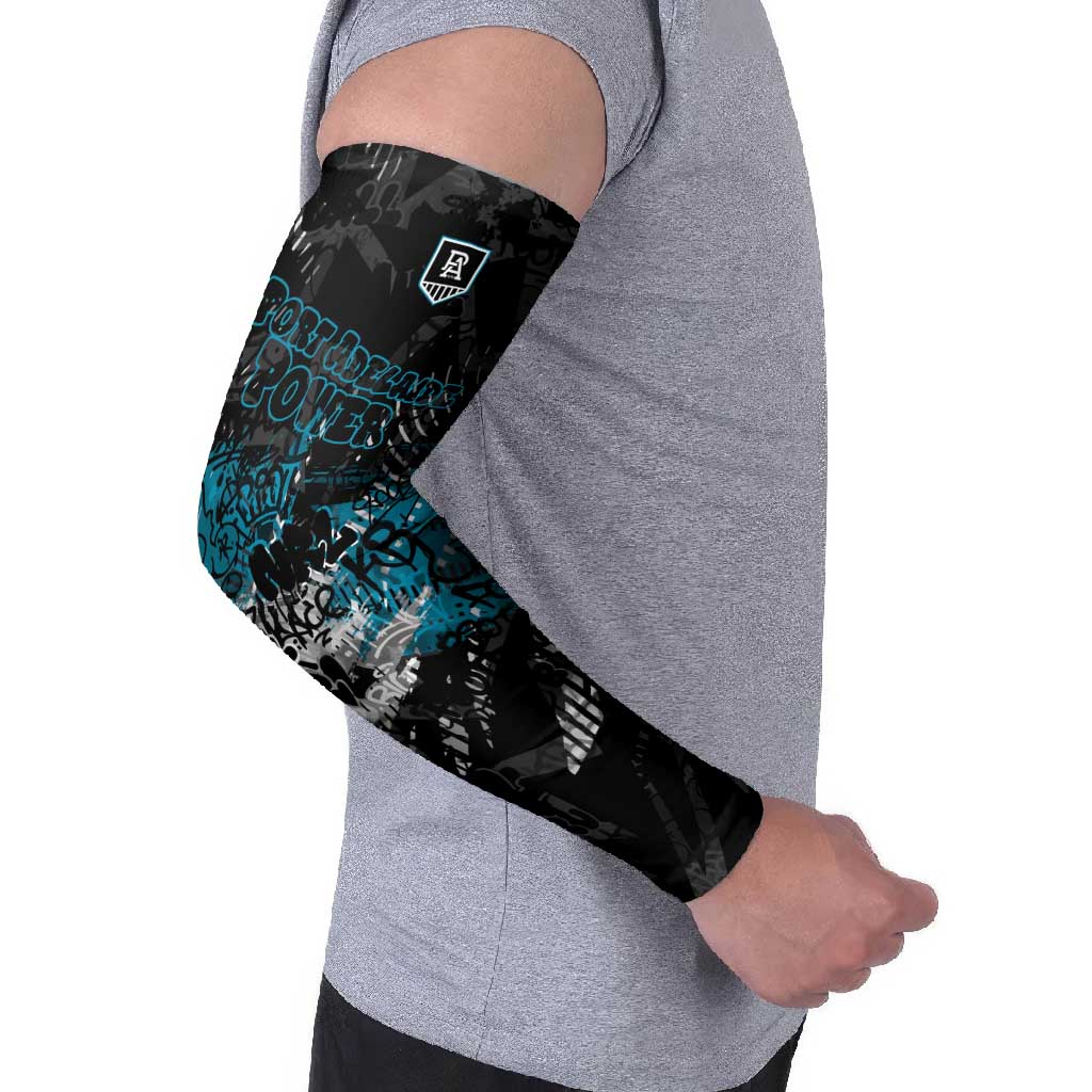 Port Adelaide Power Arm Sleeves Urban Graffiti Street Art - Bold Abstract Spray Paint