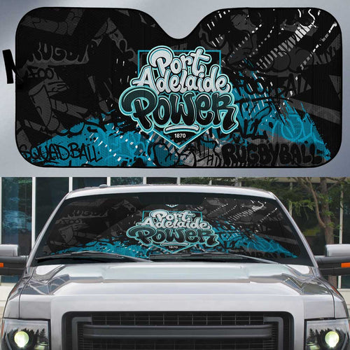 Port Adelaide Power Auto Sun Shade Urban Graffiti Street Art - Bold Abstract Spray Paint