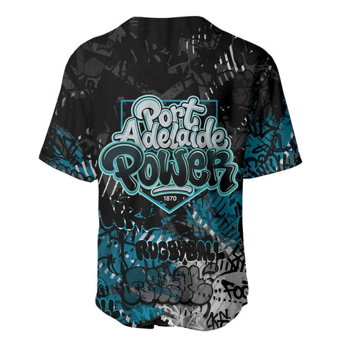 Port Adelaide Power Baseball Jersey Urban Graffiti Street Art - Bold Abstract Spray Paint