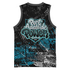 Port Adelaide Power Basketball Jersey Urban Graffiti Street Art - Bold Abstract Spray Paint
