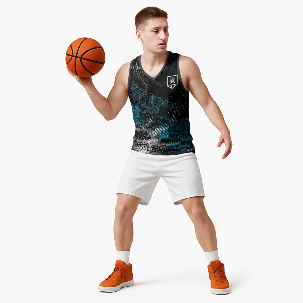 Port Adelaide Power Basketball Jersey Urban Graffiti Street Art - Bold Abstract Spray Paint