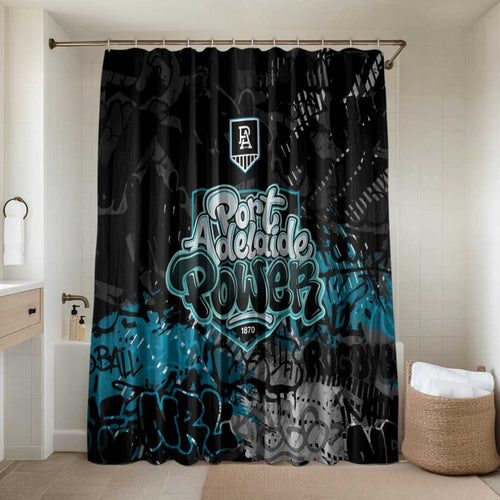 Port Adelaide Power Bathroom Set Urban Graffiti Street Art - Bold Abstract Spray Paint