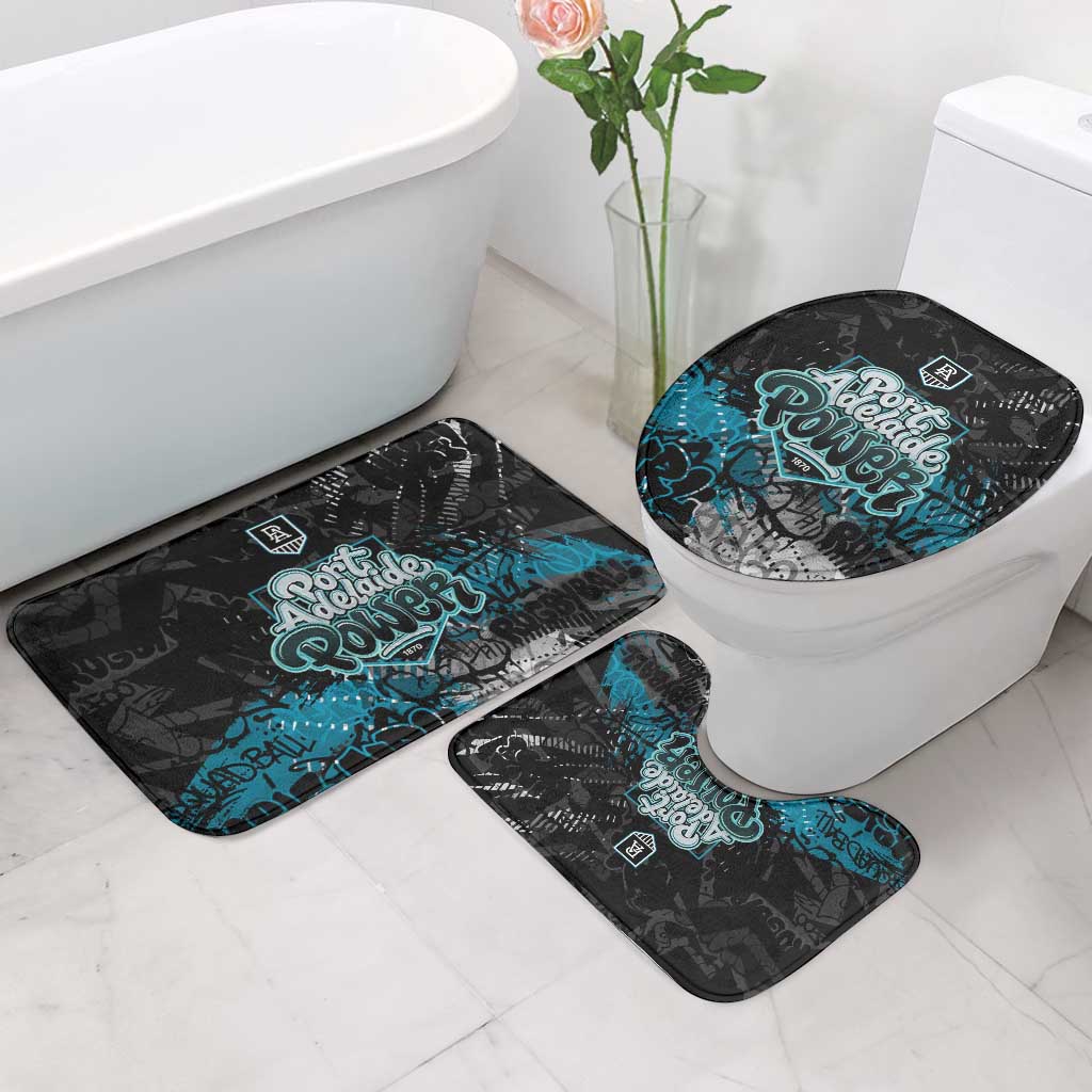 Port Adelaide Power Bathroom Set Urban Graffiti Street Art - Bold Abstract Spray Paint