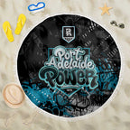 Port Adelaide Power Beach Blanket Urban Graffiti Street Art - Bold Abstract Spray Paint