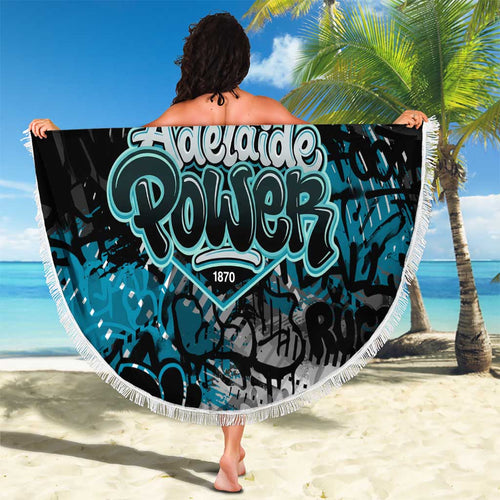 Port Adelaide Power Beach Blanket Urban Graffiti Street Art - Bold Abstract Spray Paint