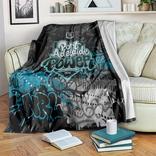 Port Adelaide Power Blanket Urban Graffiti Street Art - Bold Abstract Spray Paint