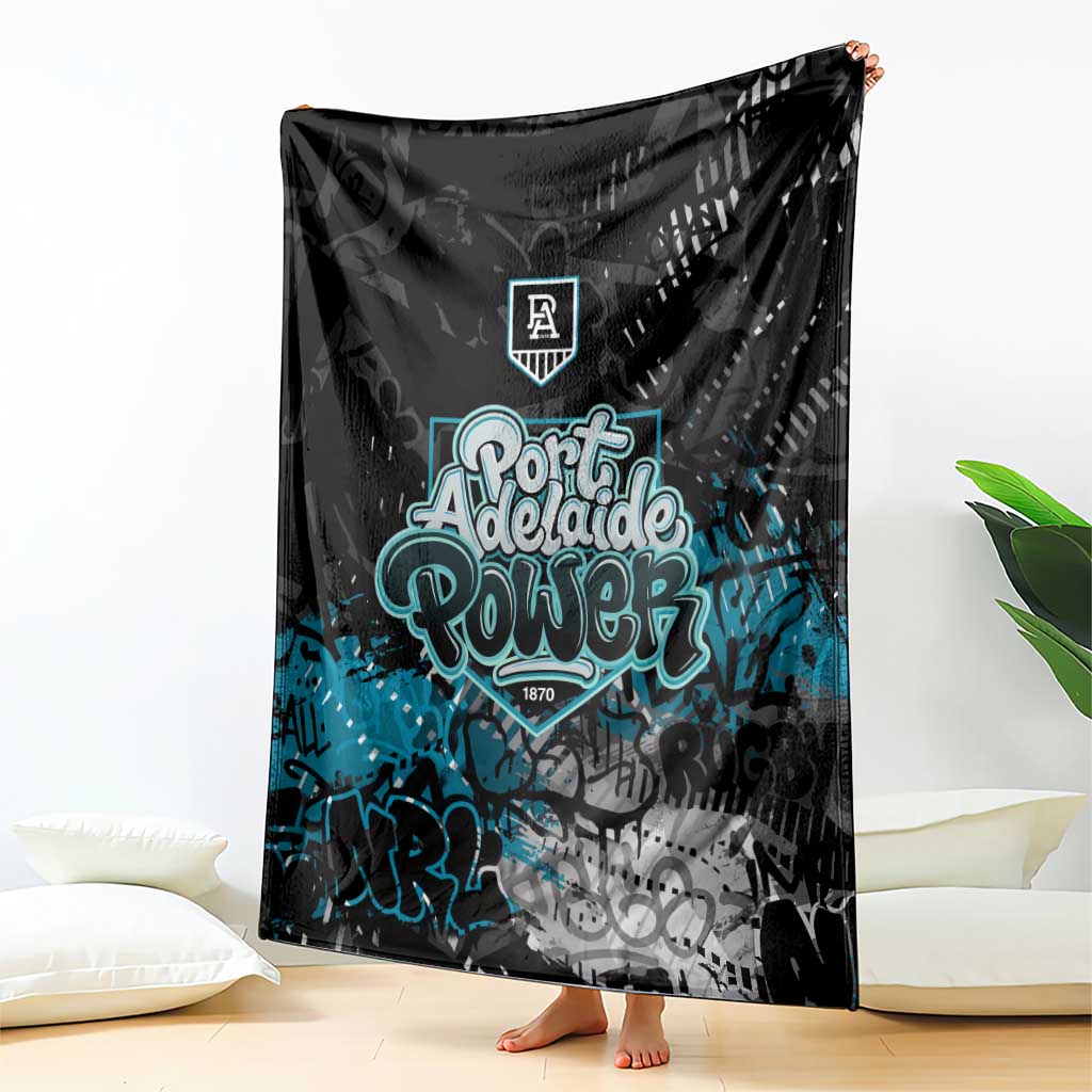 Port Adelaide Power Blanket Urban Graffiti Street Art - Bold Abstract Spray Paint