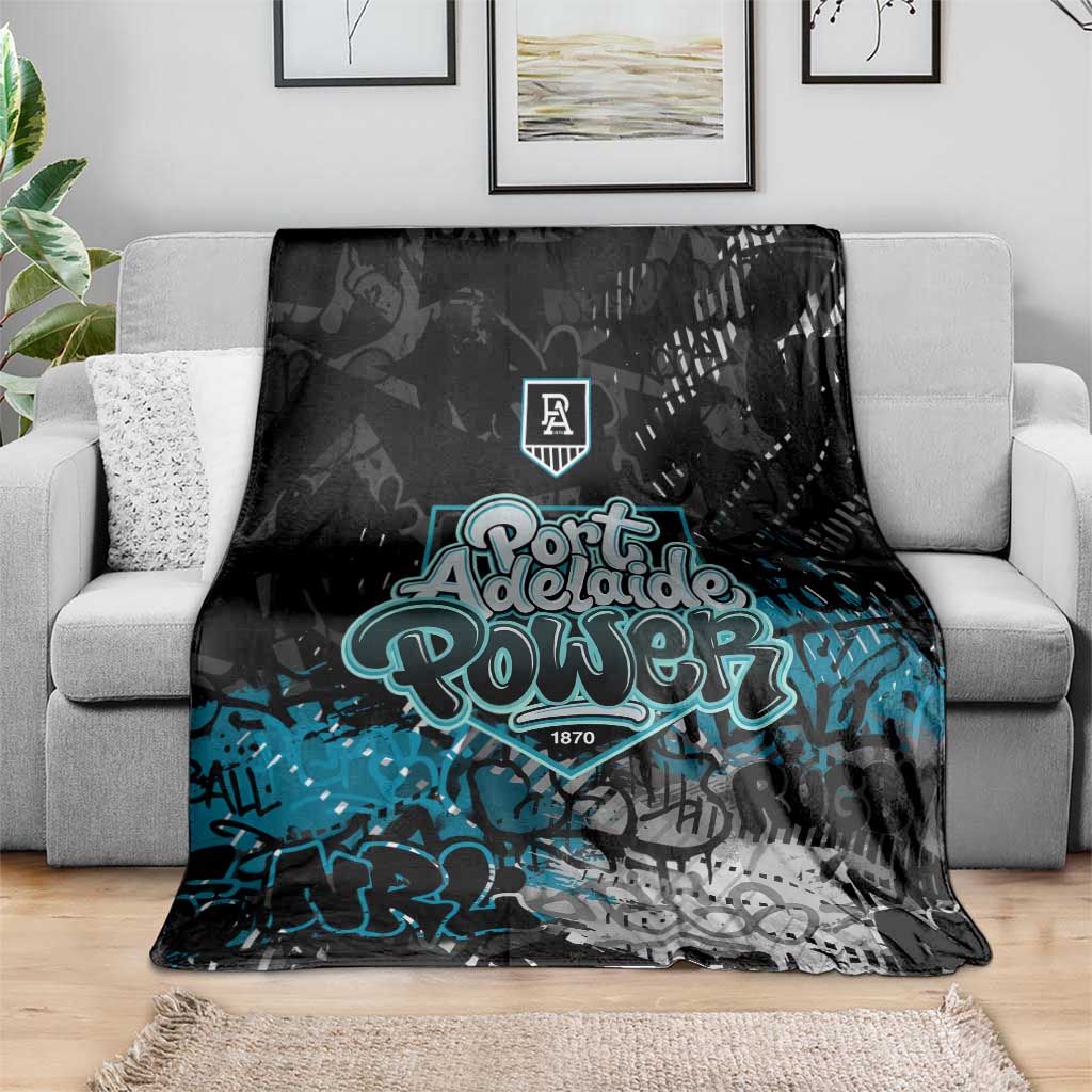 Port Adelaide Power Blanket Urban Graffiti Street Art - Bold Abstract Spray Paint