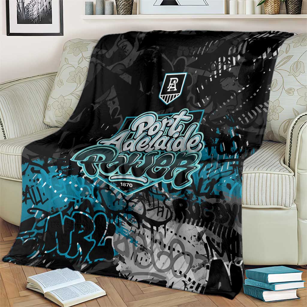 Port Adelaide Power Blanket Urban Graffiti Street Art - Bold Abstract Spray Paint
