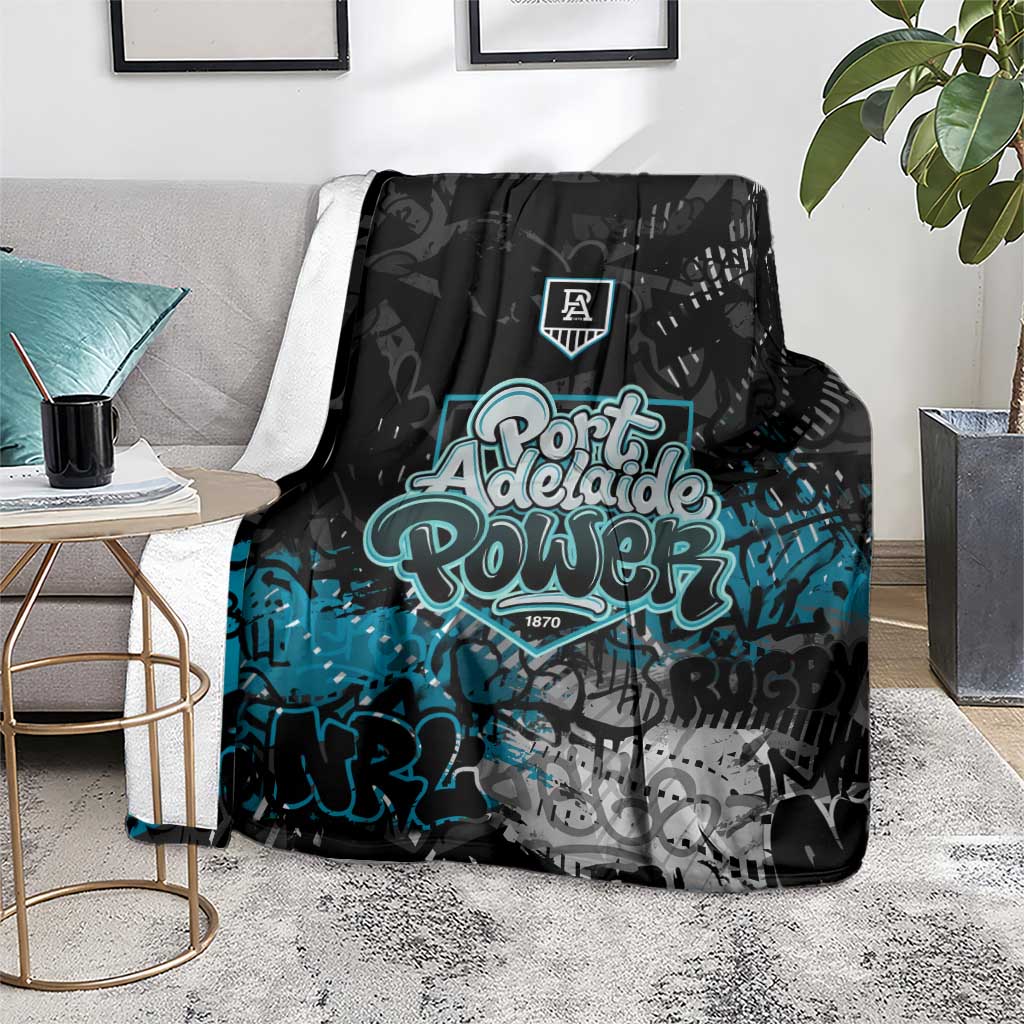 Port Adelaide Power Blanket Urban Graffiti Street Art - Bold Abstract Spray Paint